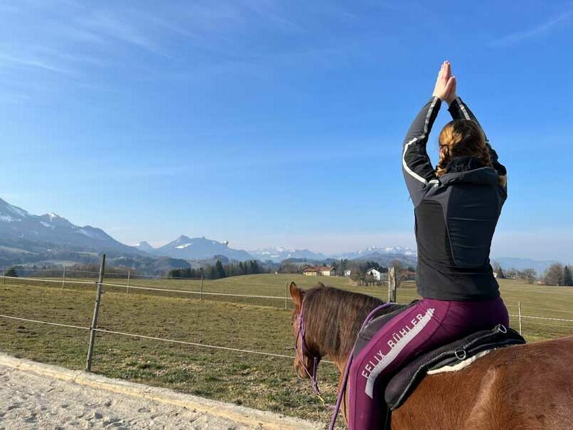 Achtsamkeit und Yoga, Sitzschulung mit Pferden